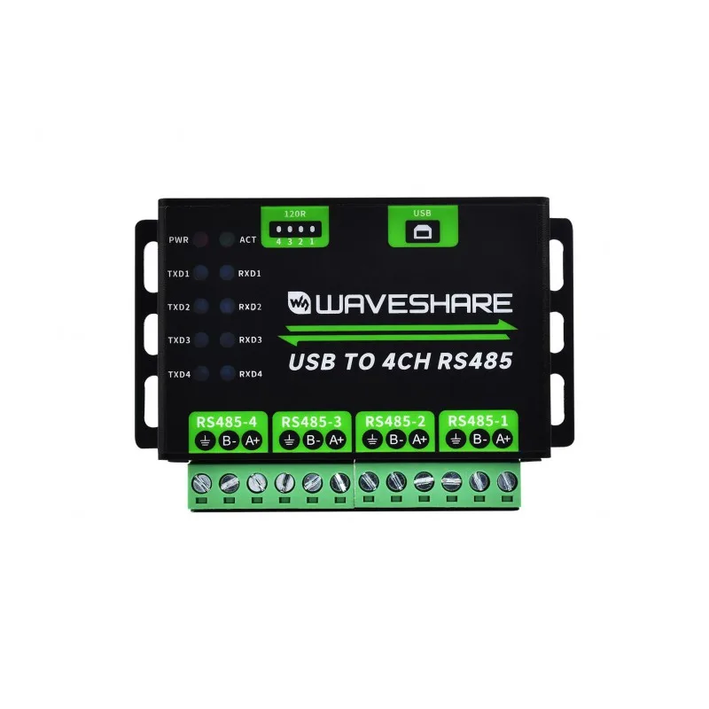 산업용 USB TO 4Ch RS485 변환기 알루미늄 합금 케이스 다중 보호 회로 다중 시스템 지원