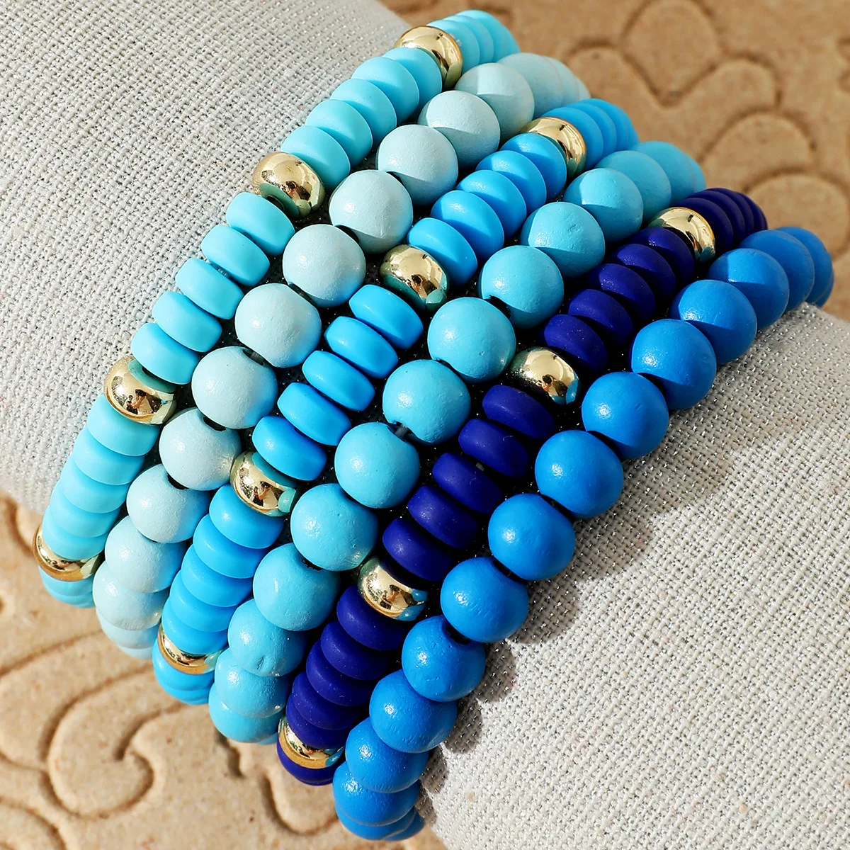 

2023 Summer New Trend Soft Pottery And Wooden Beads Bracelet Stackable Multilayer Bracelet Set For Women