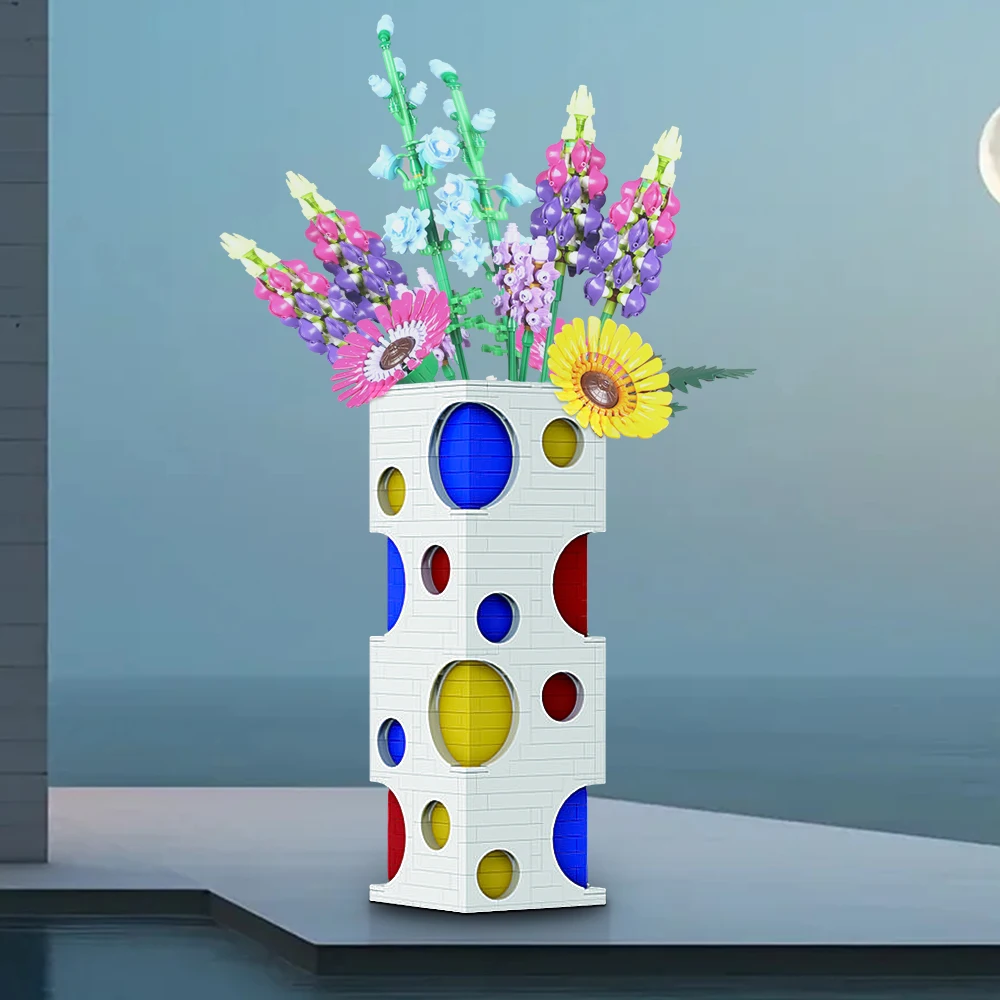 

MOC Magic Square Vase Building Blocks Colored Hollow Vase Model Brick Creative Decorative Toy For Children's Birthday Gift