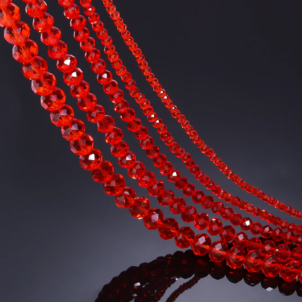Round Faceted Colorful Glass Beads for Jewelry Making and DIY Projects