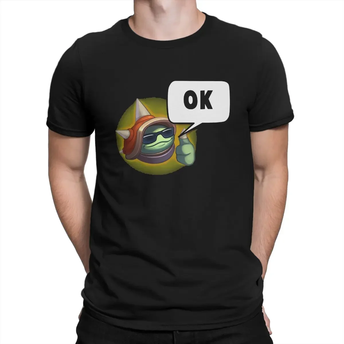 

Men's Rammus Emote OK League of Legends T Shirt League Of Legends LOL Pure Cotton Clothing Novelty Short Sleeve Tee