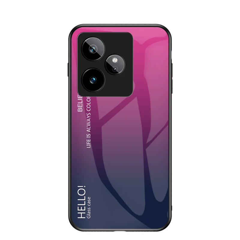 Gradation Tempered Glass Hard Back Protective Bumper Shockproof Case