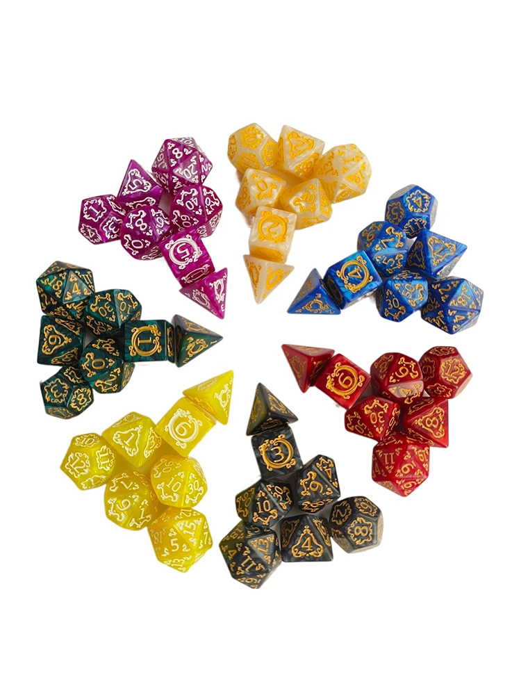 7Pcs/set Polyhedral Dices Multi-side Dice Set For Board Games High Quality Dice Set Entertainment Table Gaming Accessories