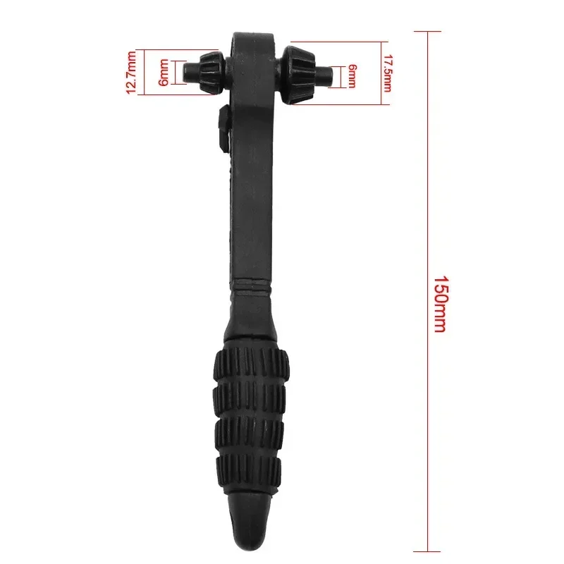 2 in 1 Double Head Ratchet Wrench Rust Resistant Anti Slip Drill Chuck Combination Key for Tightening Loosening Tool Accessories
