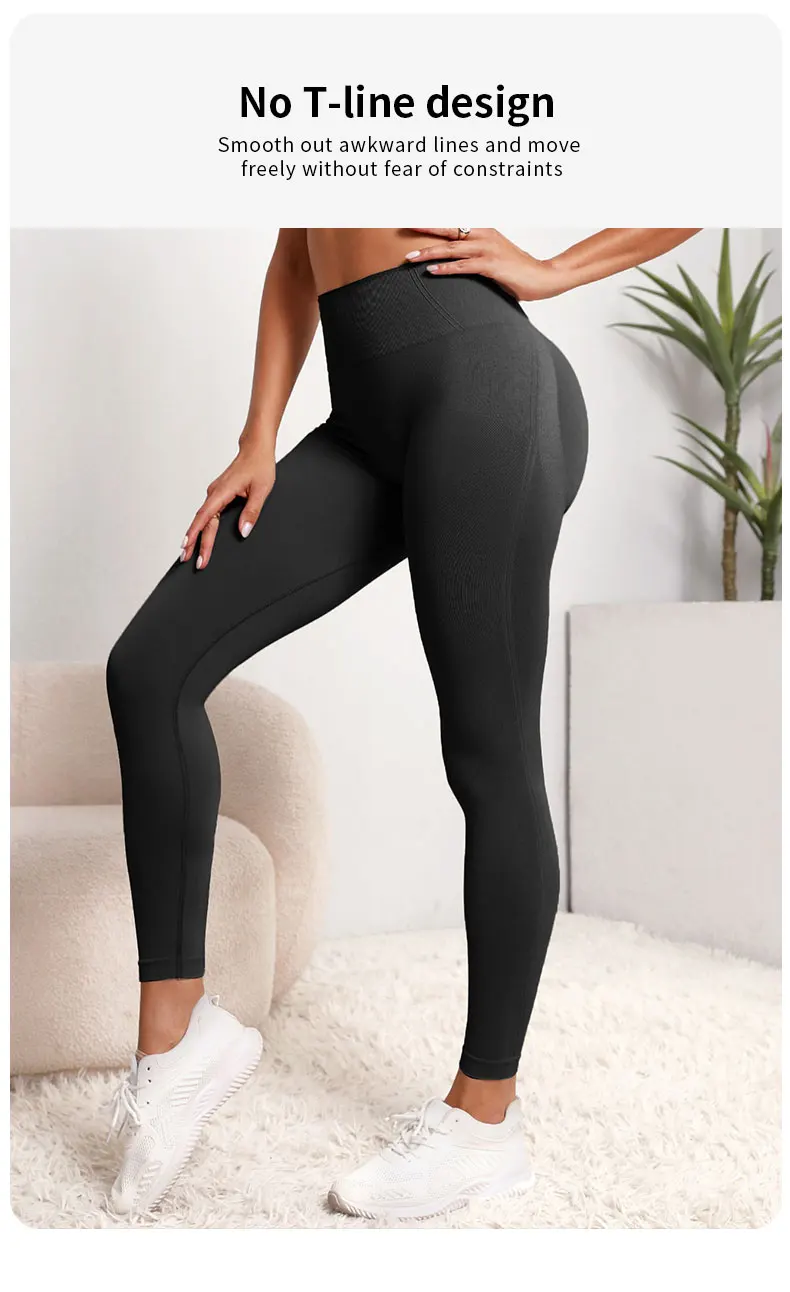 Neue Yoga-Hose mit hoher Taille für Damen – Bauchkontroll-Leggings, dehnbare, weiche Workout-Laufhose, bequeme Gym-Sporthose – Detail 6