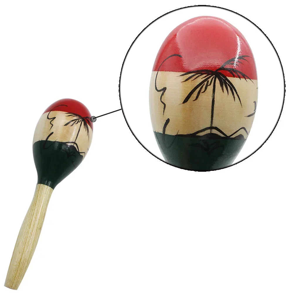 SLADE 1Pair Colour Wood Maracas Wooden Tropical Party Percussion Shakers Wooden Sand Hammer Musical Party Baby Shaker Toy Gifts Kids Percussion Toys Musical Rattles