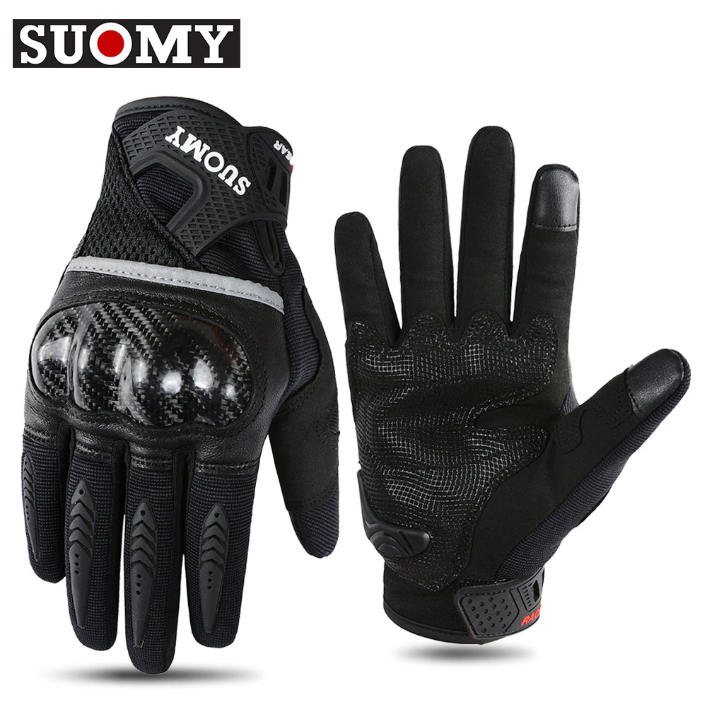 

SUOMY Motorcycle Gloves Touchscreen Motocross Gloves Anti-Drop Breathable Moto Gloves Carbon Fiber Shell Protection Reflective