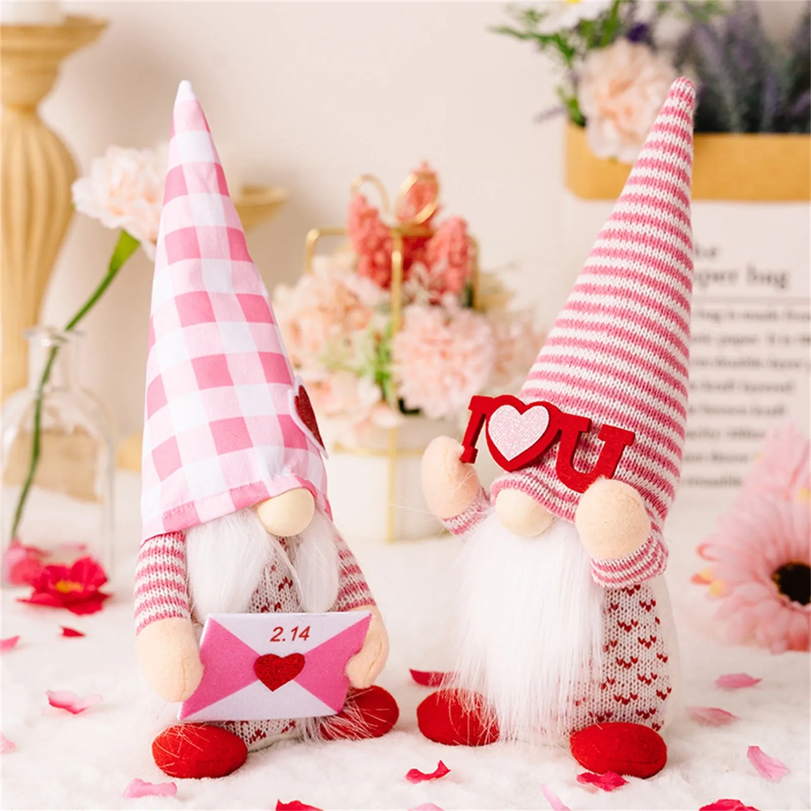 Valentine's Day Decorations Glowing Gnome Faceless Doll Ornaments Plush Knitted Love Faceless Dolls Holiday Party Surprise Gift 4