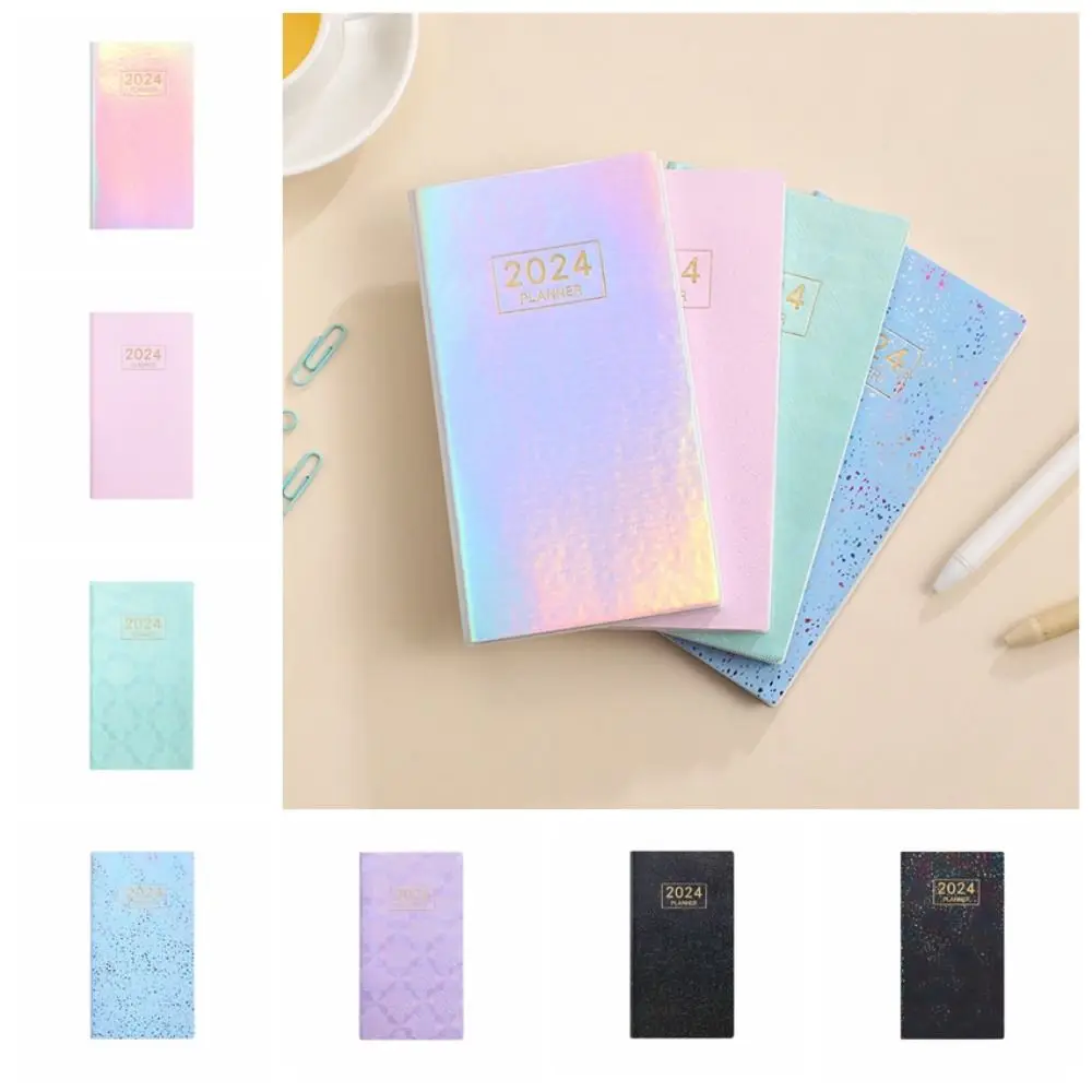

60 Sheets A6 Students Schedule Planner Stationery 2024 Premium Business Planner Notebook Dreamy Laser Agenda Journal Notepad