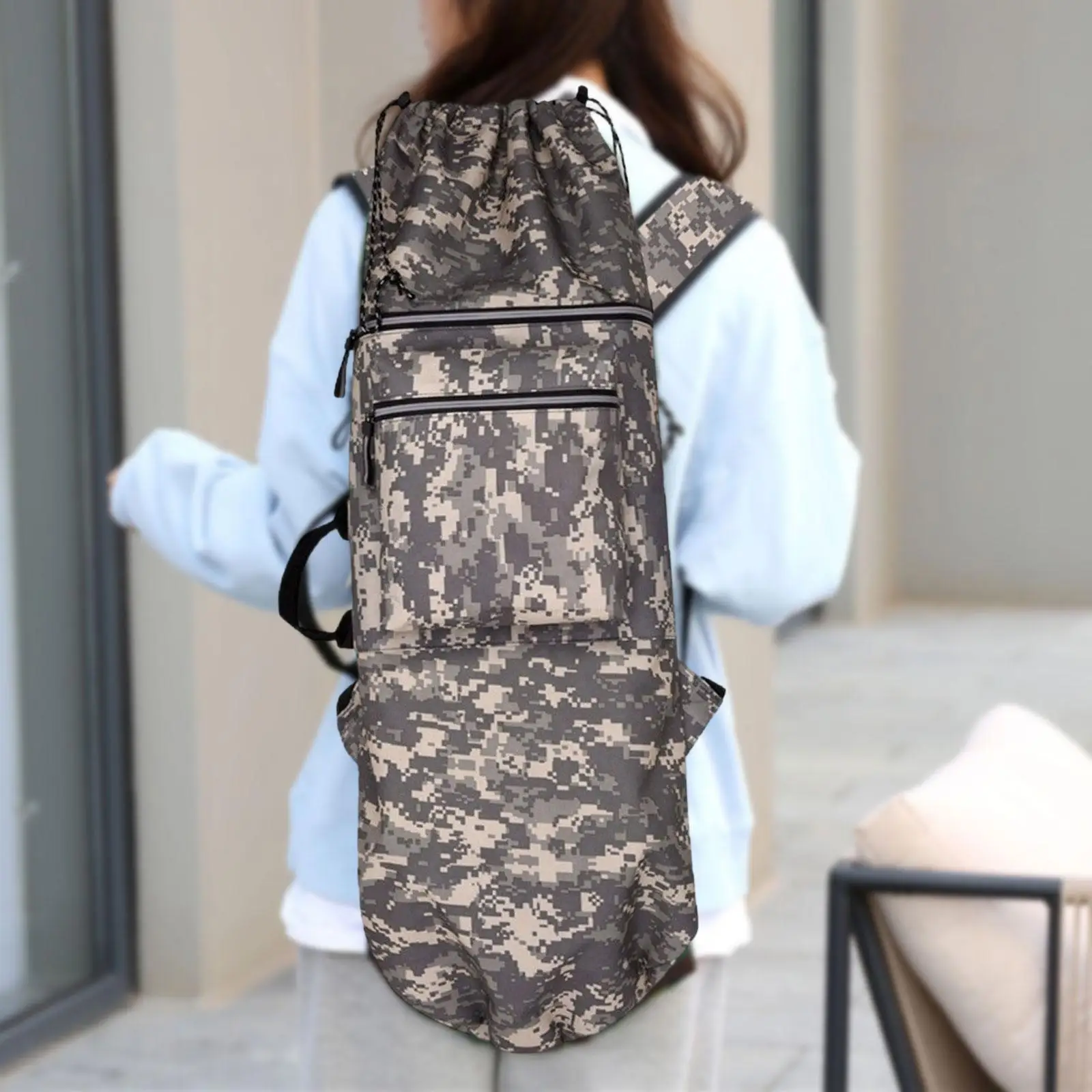내구성이 뛰어난 옥스포드 천 스케이트보드 휴대용 가방, 조절 가능한 어깨끈, 방수 백팩 (야외 스포츠 여행용)