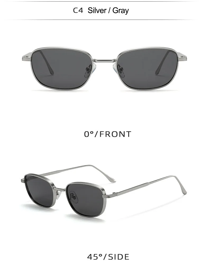 SHAUNA Mode Metall Retro Kleine Rechteck Sonnenbrille Trend Männer Gradient Shades UV400 Sonnenbrille – Detail 9