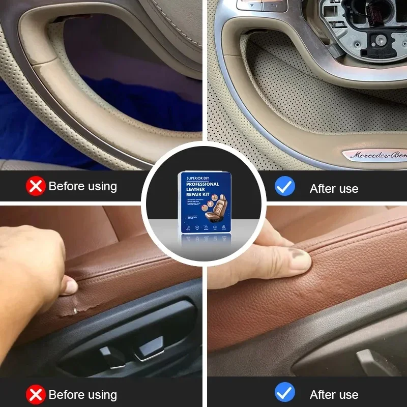 Car Liquid Leather Repair Kit Leather Skin Refurbish Tools For Car Seat Coats Sofa Holes Scratches Cracks Restoration 2