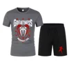Men's Black Roman Reigns Levels Above T-Shirt Shorts Set Summer Short Sleeve Man Overiszed Suits 2024 New Fashion Clothing Sets 6