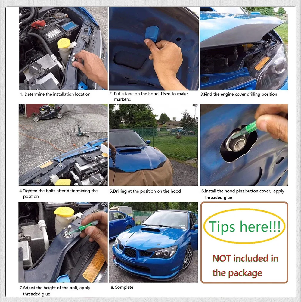 Black Aluminum 1.25 Universal Quick Release Latch Push Button Car Hood Pins Lock Clip Kit for Hood Bumper License Plate or DIY 