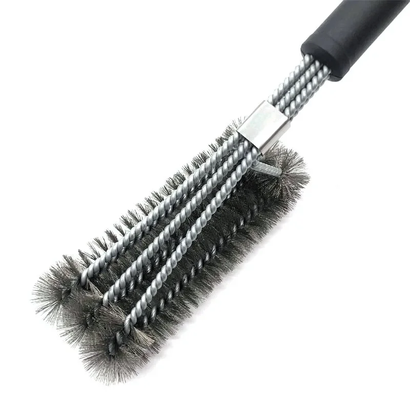 Grill Cleaning Brush BBQ Tool Grill Brush 3 Stainless Steel Brushes In 1 Bbq Accessories Best Cleaner Barbecue