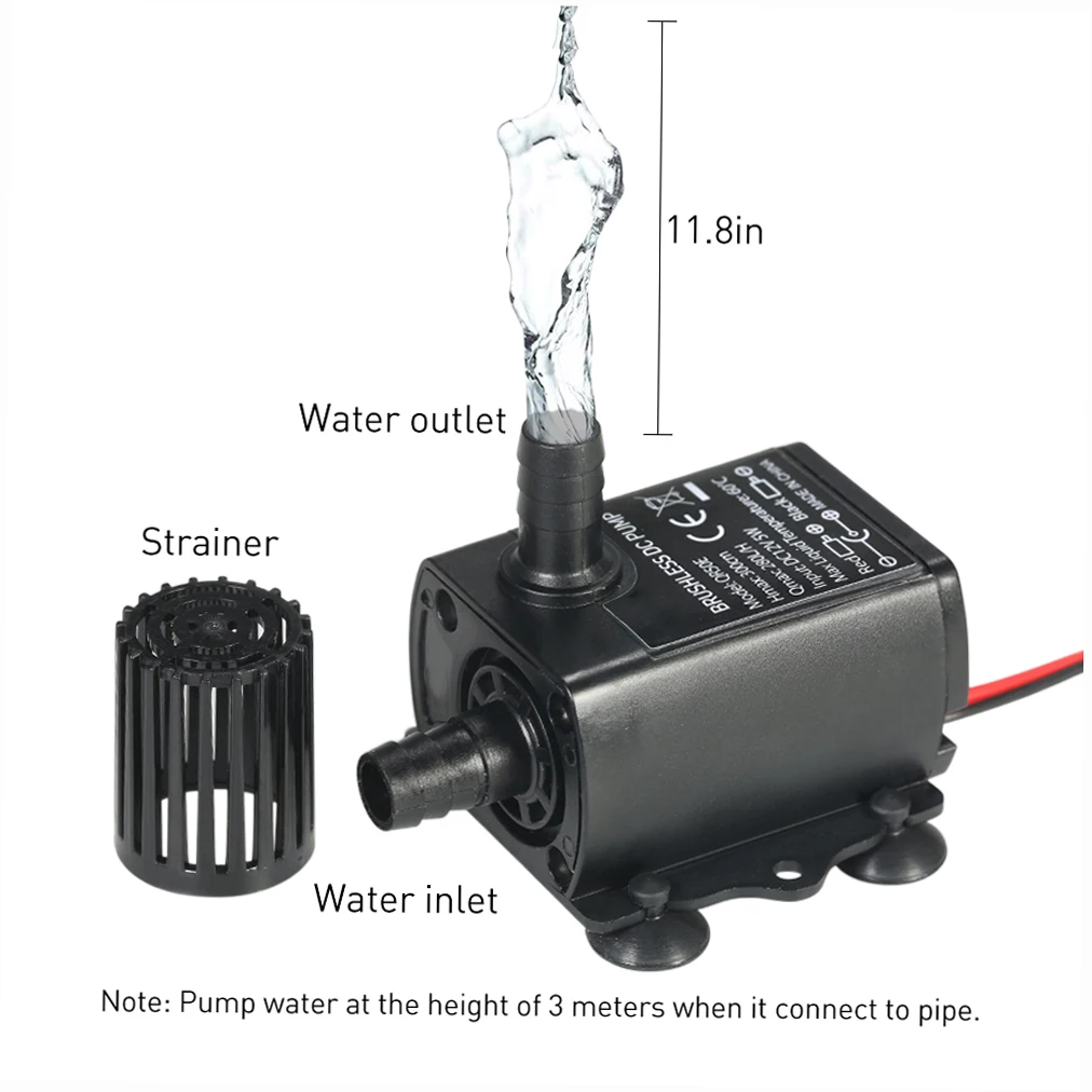 รูปสินค้า Ultra-Quiet Mini USB DC5V 4.8W 300L/H Lift 300 ซม.Brushless ปั๊มน้ํากันน้ํา Submersible Fountain พร้อมกระแสเงินสดปรับ