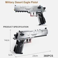 WW2 Military Weapons Guns Desert Eagle Pistol Sniper Rifle Building Blocks Model Can Fire Bullets Kit Moc Bricks Toys Boys Gift 5