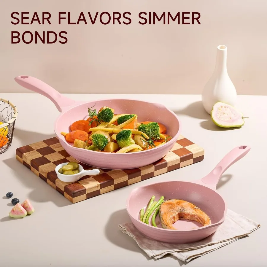 23‑Piece Pink Nonstick Cookware Set – Induction Compatible 6