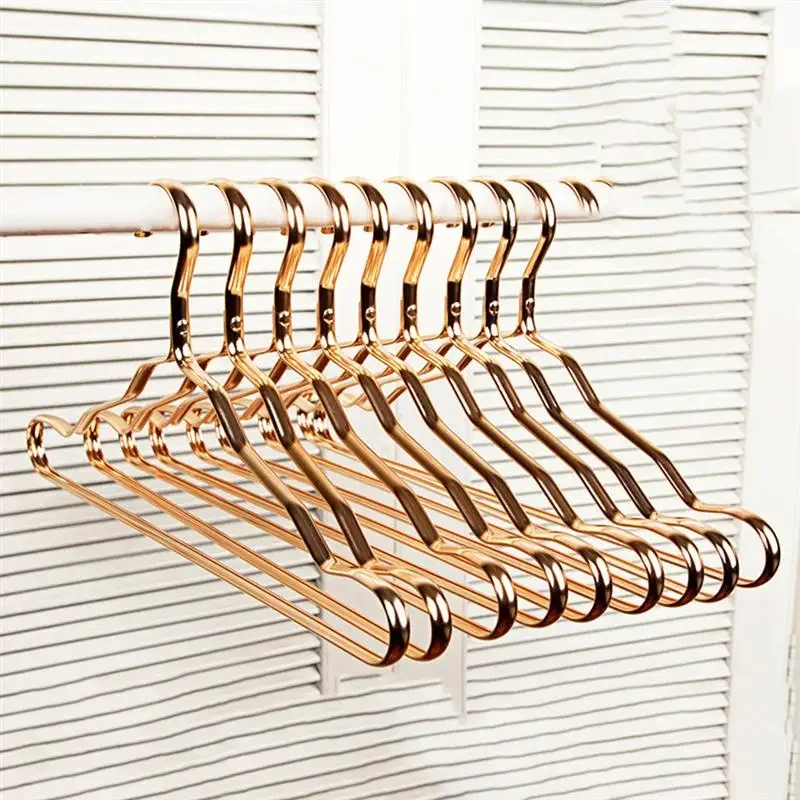 5/10pcs Aluminum Alloy Clothes Hanger Golden Durable Domestic Coat Supplies Organizer Adult Children Hanging clothes hanger