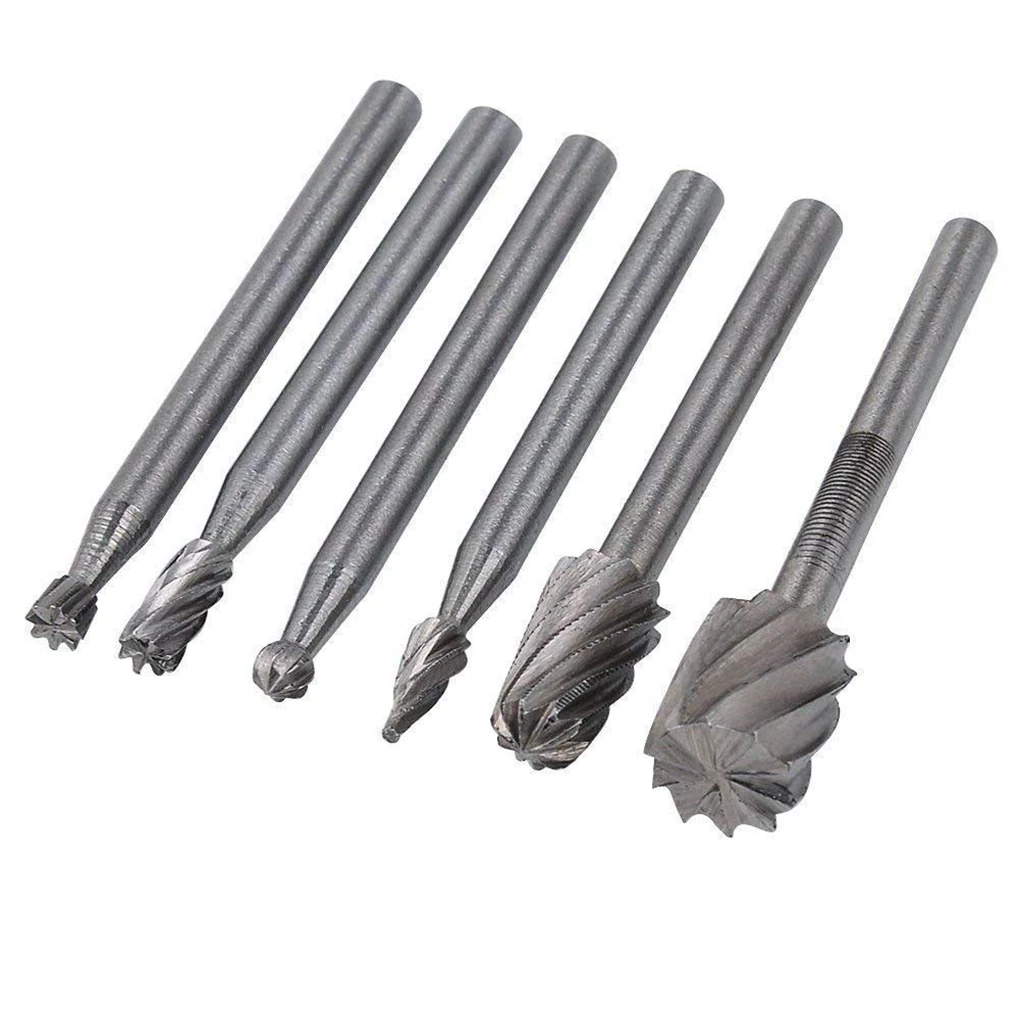 New 6PCS HSS Rotary Multi Tool Burr Routing Router Bit Mill Attachment Compatible for Dremel