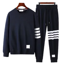 

Men's Sweater Cotton Casual Loose walf checks series Four Bar tracksuit