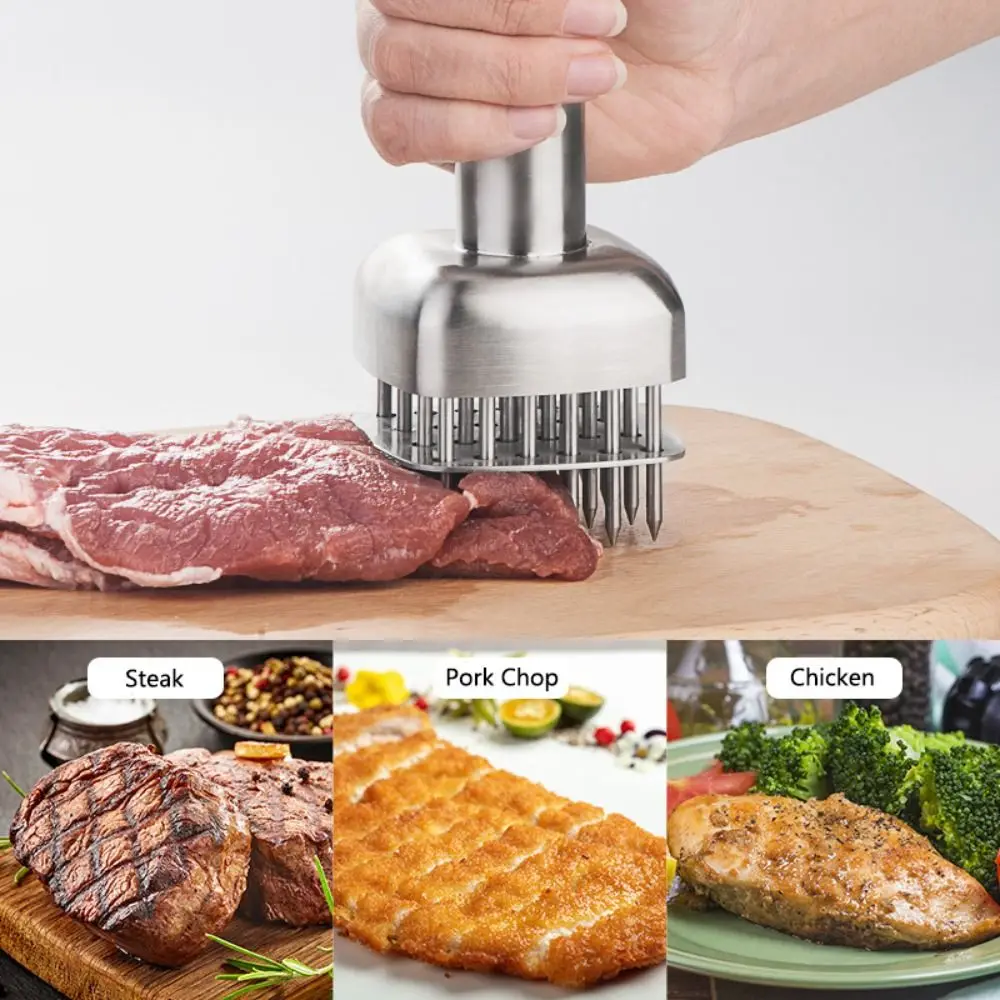 Description Picture 4 of item304 Stainless Steel Tender Meat Needle Rust-proof Rebound Design Steak Hammer Professional Meat Loosening Needle Pork Chop