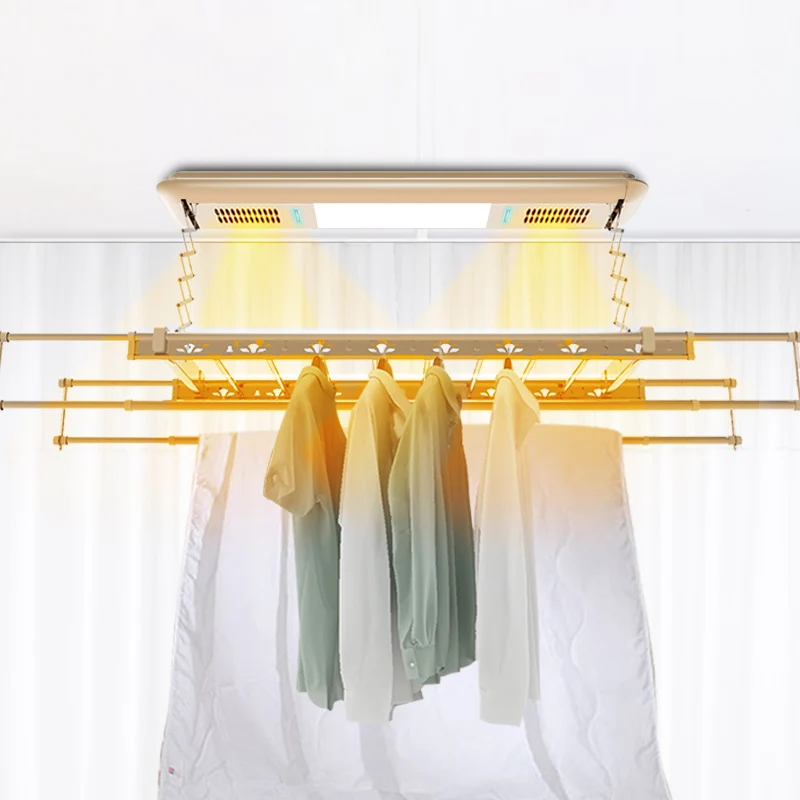 Fernbedienung Intelligente Kleiderbügel Trockner Decke Montieren Elektrische  Wäsche Trocknen Rack für Bekleidung Mit Fans - AliExpress