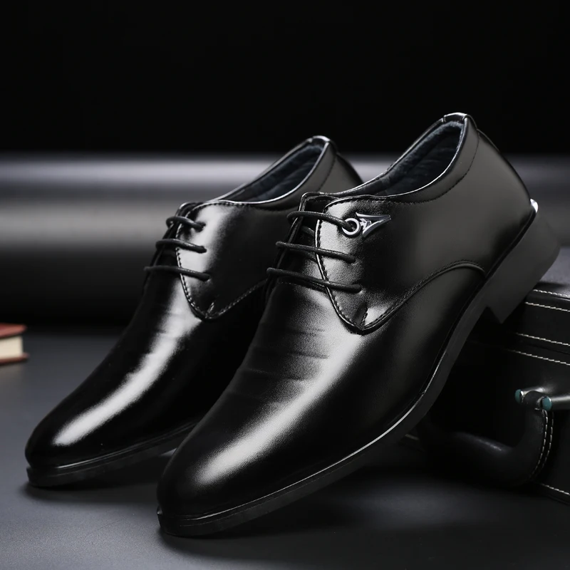 Leather Shoes for Men Luxury Formal Dress Male Plus Size Party Wedding Office Work Slip Business Casual Oxfords Loafers Fomer 4