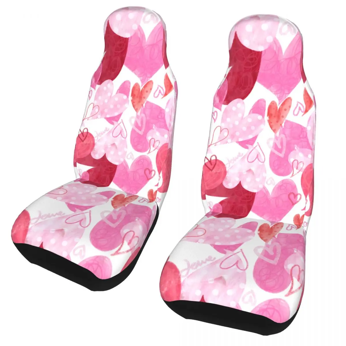 

Watercolor Love Universal Car Seat Cover Protector Interior Accessories Pink Graffiti Car Seat Covers Fabric Car Accessories