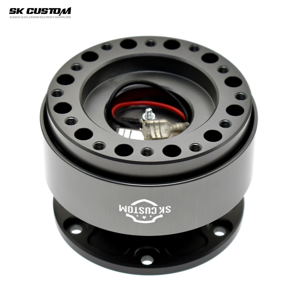 

SK CUSTOM Forged Aluminum Alloy Universal Car Tuning Steering Wheel Quick Release Hub Adapter Snap Off Boss Kit Auto Accessories