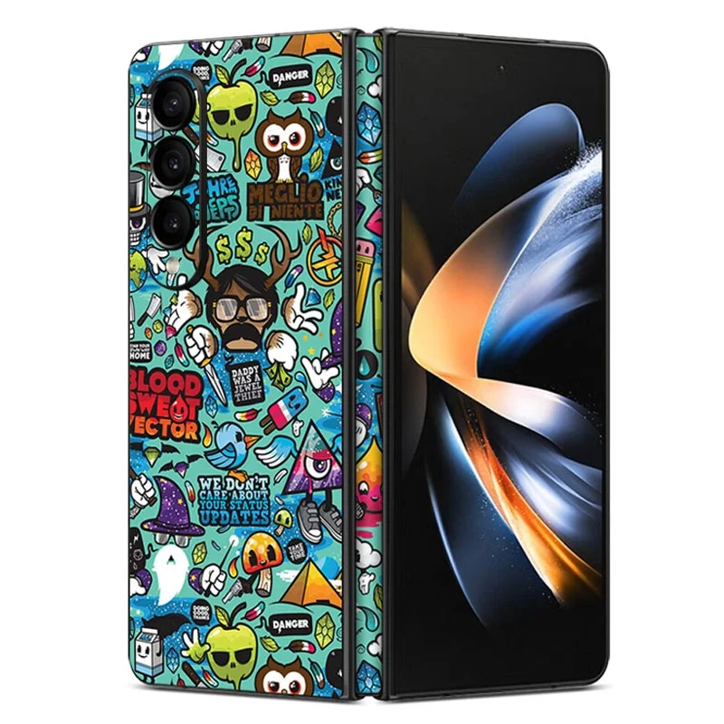 

Мультяшная наклейка для Samsung Galaxy Z Fold 5 4 3 2, Защитная пленка для задней панели с шарниром, защитная пленка Fold5 3M, матовая наклейка