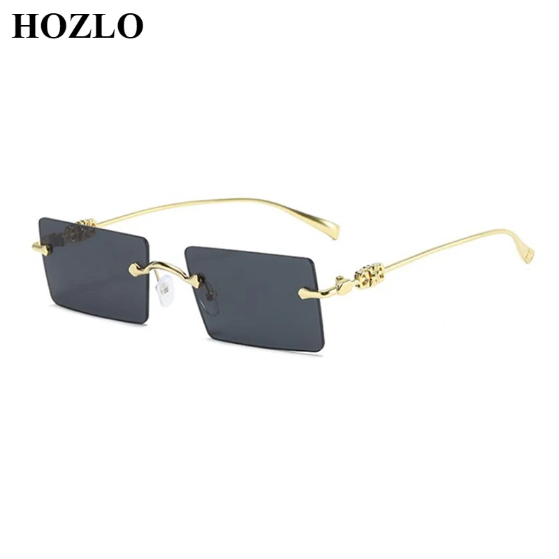 

Vintage Fashion Sunglasses Rimless Frameless Rectangle Shades Gradient UV400 Summer Traveling Sun Glasses for Women free shippin