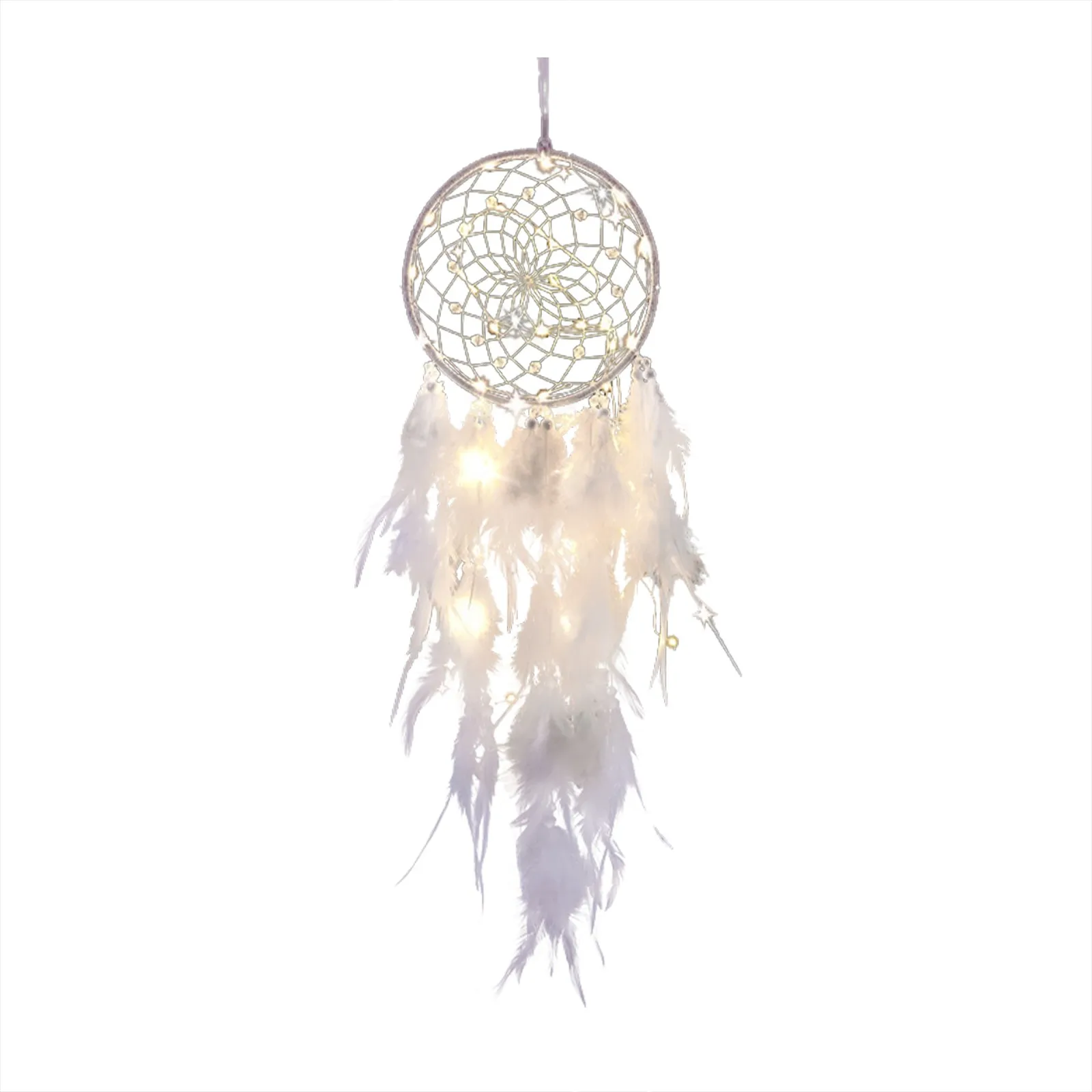Handmade Indian Dream Catcher Hanging with Rattan Bead Feathers Wall Car Decoration Ornament Dreamcatcher Children living Room 6