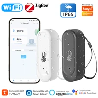 Tuya Smart Temperature And Humidity Sensor WiFi/Zigbee IP65 Waterproof Indoor Outdoor Dual-use Compatible With Alexa Google Home
