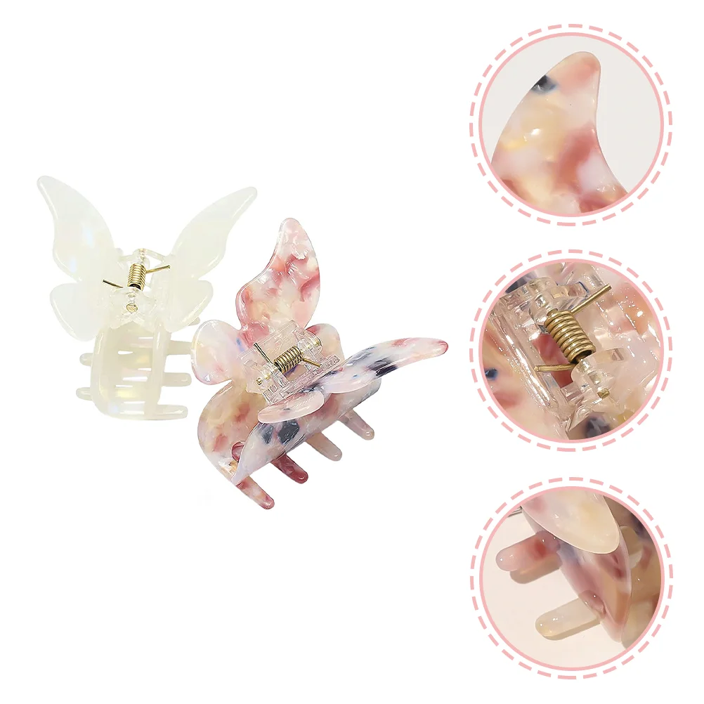 

2 Pcs Hair Accessories Butterfly Clip Jaw Clamps Mori Department Hairpin Women Miss