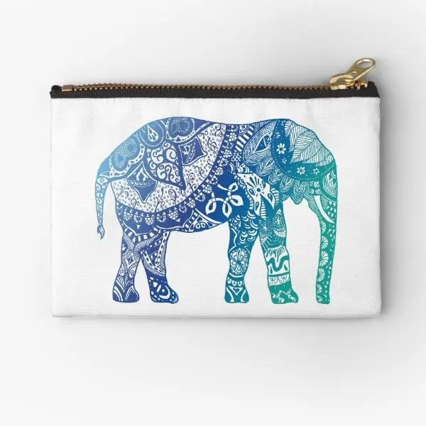 

Blue Elephant Zipper Pouches Pocket Bag Money Cosmetic Coin Men Small Key Wallet Panties Socks Storage Packaging Underwear Pure