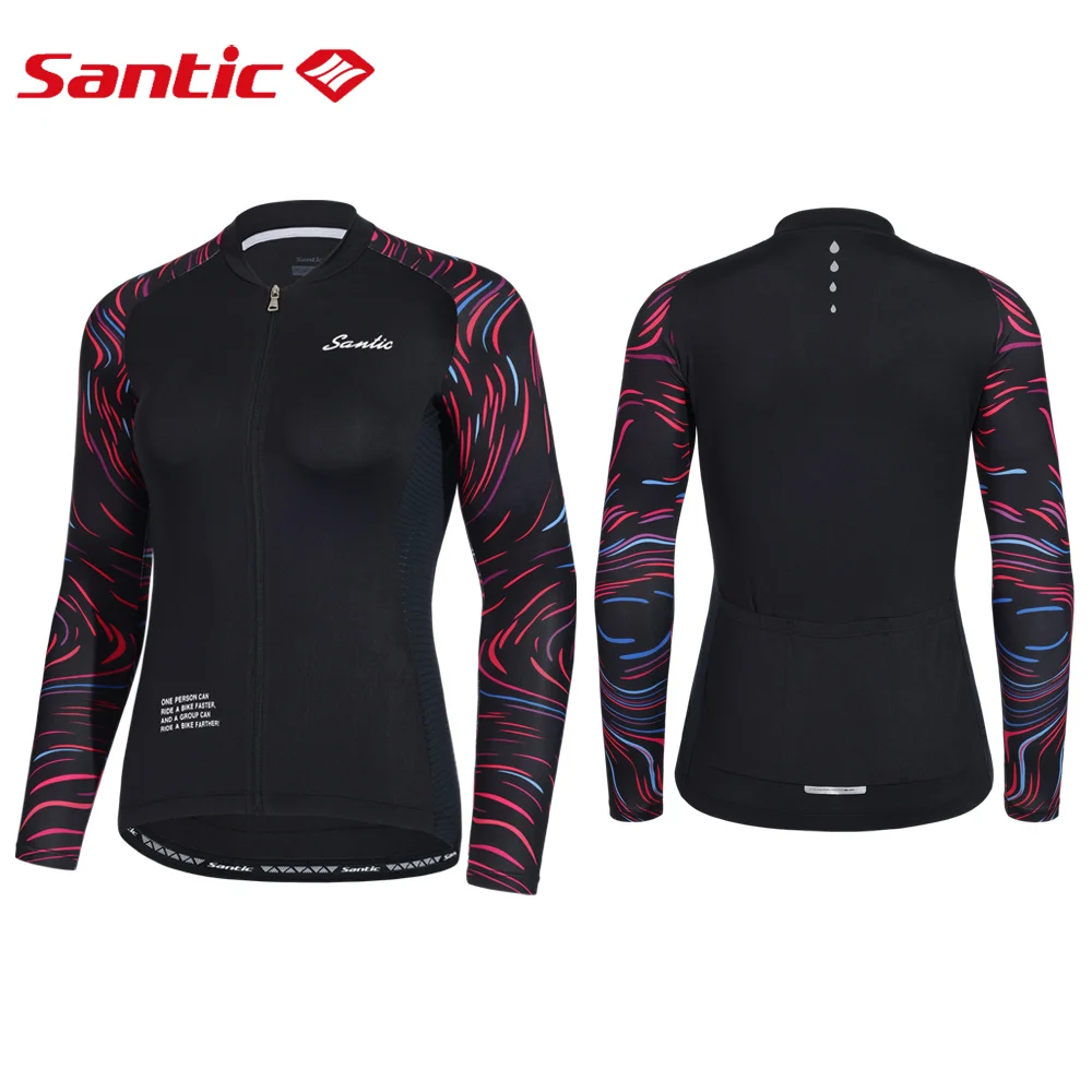 

Santic Women Cycling Jersey Long Sleeves Fit Comfortable MTB Top Long Sleeve Cycling Jersey Road Bike