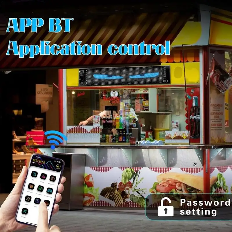 Car Windshield Devil Eyes Light LED Display Waterproof Smart Programmable Car LED Display LED Funny Eye Light Signs for Car Deco