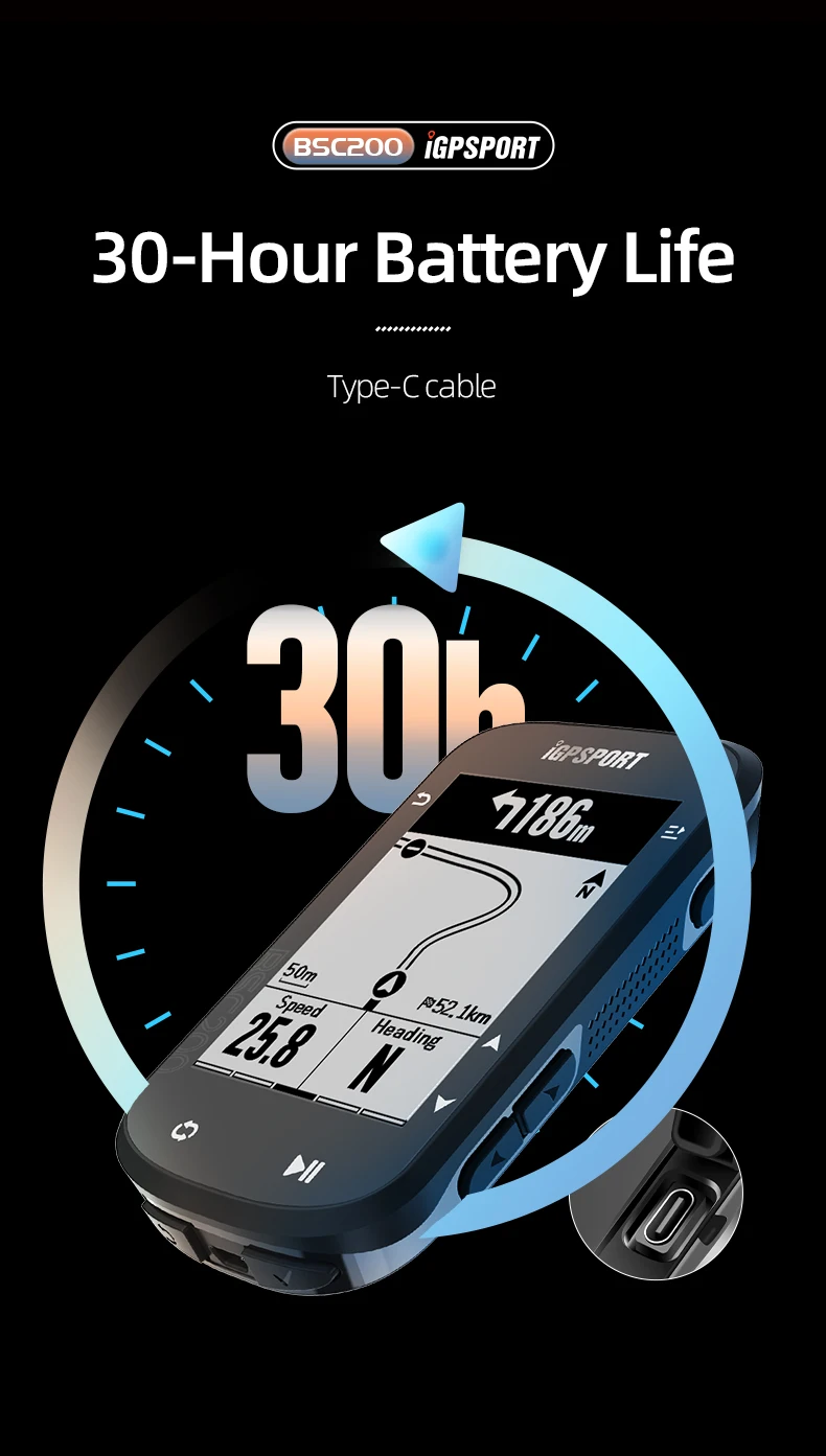 Bike GPS Computer BSC200 Bicycle Computer ANT 2.6 Inch Waterproof Wireless Bike