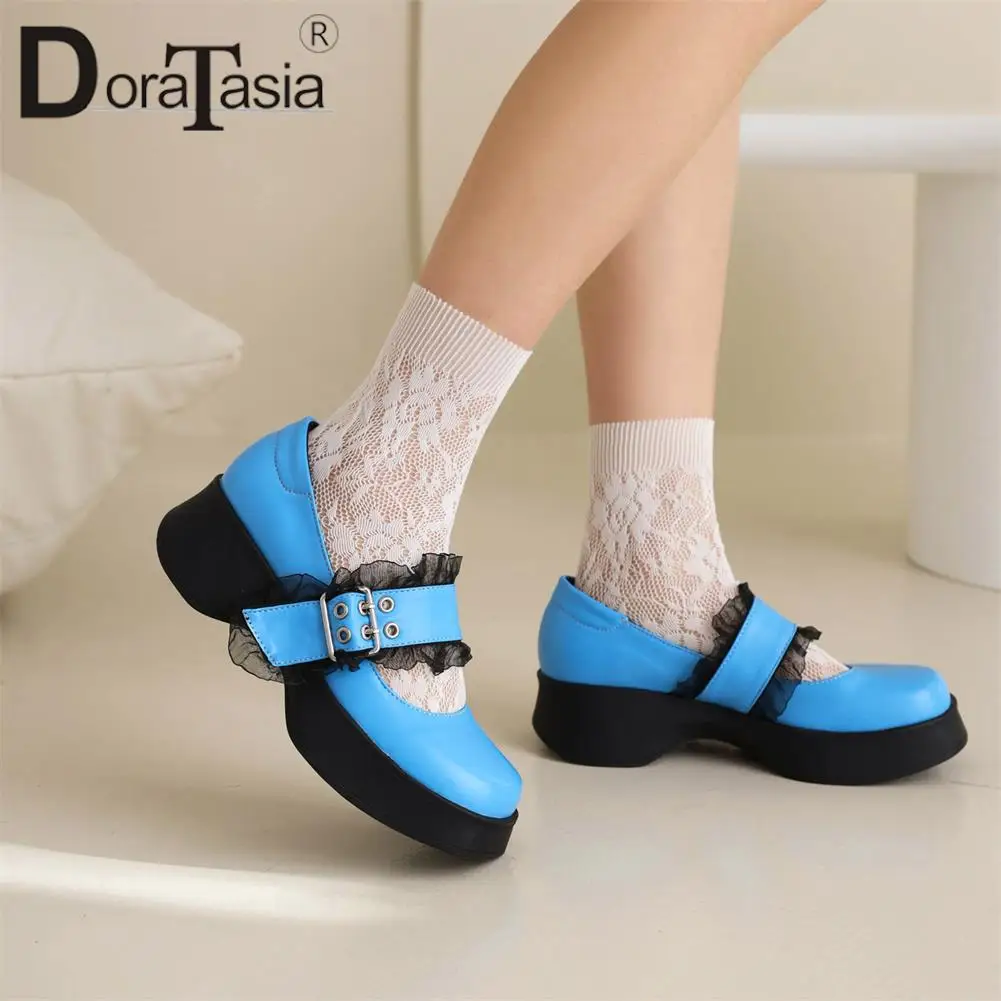 Big Size 35-43 New Ladies Platform Mary Janes Pumps Fashion Buckle Wedges High Heels Pumps Women Casual Cute Woman Shoes