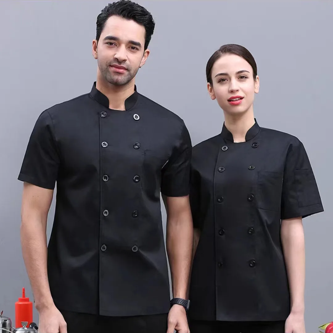 New Unisex Breathable Chef Workwear Catering Hotel Restaurant Uniform Short Long Sleeve Kitchen Service Outfit