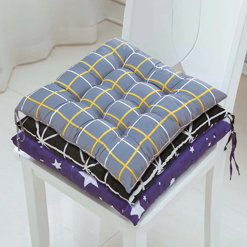 Square Chair Cushion Indoor Sofa Cushion Home Office Chair Cushion Seat Soft Pad Thick Comfortable Non-slip Seat Pad With Strap 2