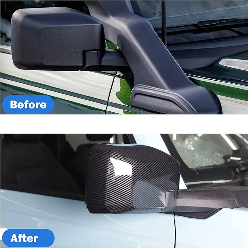 Bracingo For Ford Bronco 2021 2022 2 4 Door Carbon Fiber Car Side Wing Rearview Mirror Decorative Cover Protective Cap Trim 2pcs 2 Bracingo For Ford Bronco 2021 2022 2 4 Door Carbon Fiber Car Side Wing Rearview Mirror Decorative Cover Protective Cap Trim 2pcs 2
