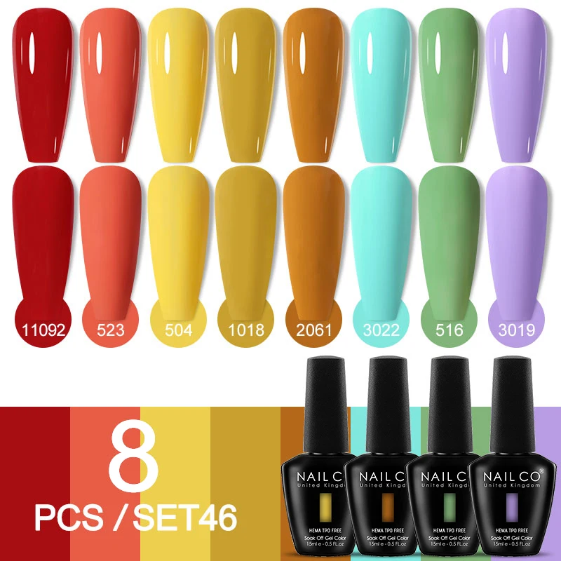 Deluxe 8-Piece Gel Nail Polish Set for Professional DIY Manicures