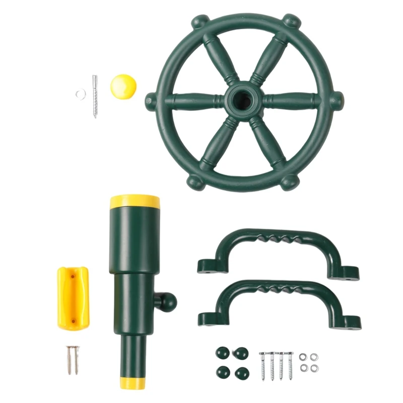 

Playground Accessories Kit For Kids Outdoor Playset Kids Pirate Telescope, Steering Wheel, Playground Equipment- Backyard