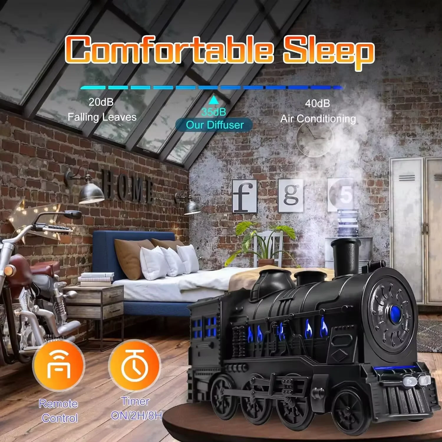 Train Air Humidifier Ultrasonic Aromatherapy Diffusers Mist Maker Fragrance Essential Oil Aroma Difusor Remote control air humidifier