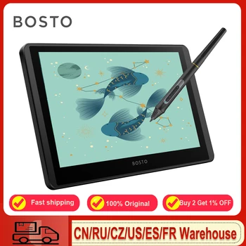 BOSTO 12HD-A H-IPS LCD Graphics Drawing Tablet Monitor 11.6 Inch Size 1366x768 Display 8192 Pressure Level Passive Technology