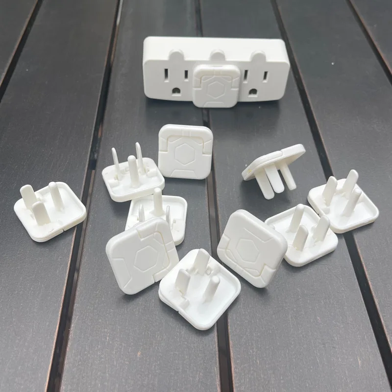 US Standard Outlet Covers Baby Proofing Safety-Child Secure Electric Plug Protectors with Hidden Handle Square 2/3-Prong 10Pcs