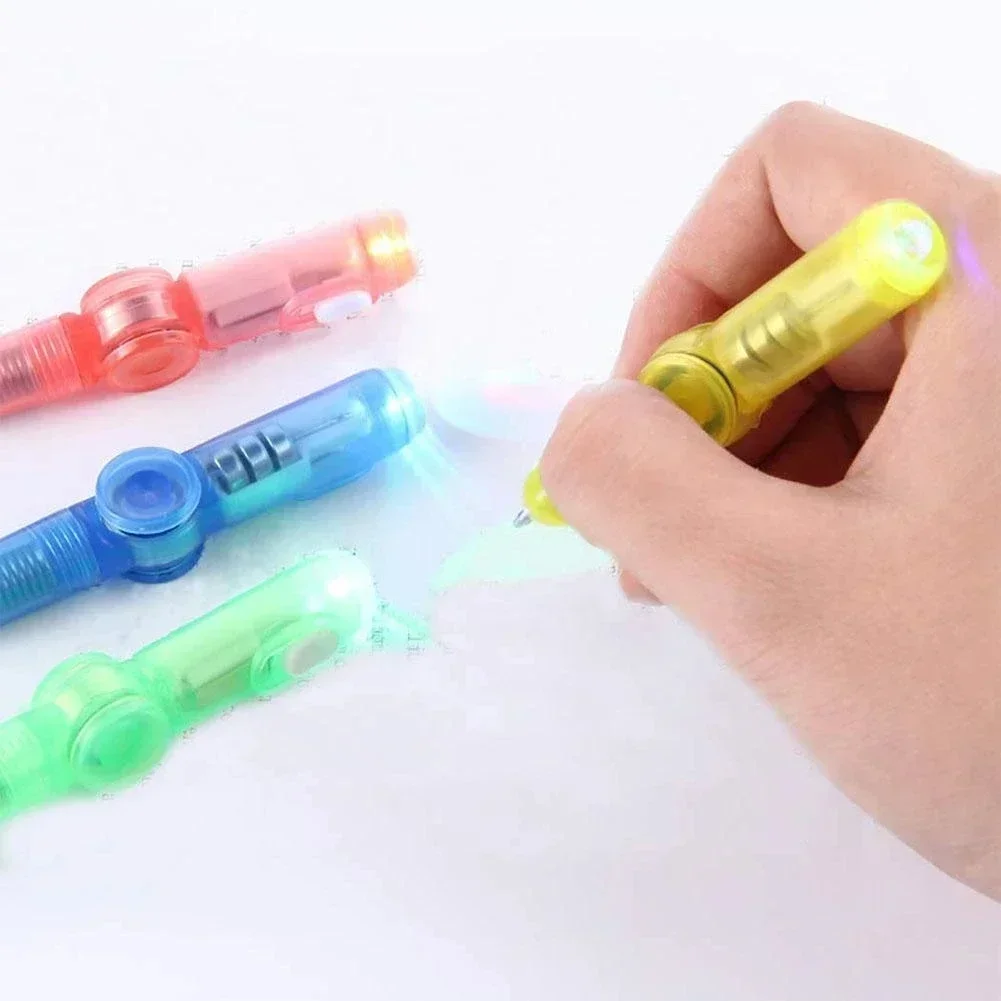 Novelty Rotating Spinner Toy Pen Led Luminous Gyro Pen Office Stress Relief Toys For Kids Students Creative Stationary Gel Pen 4