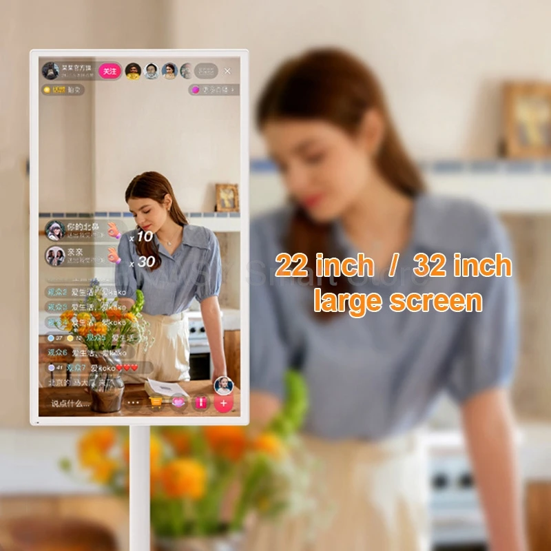 Touch Screen 21.5/31.5 Inch Smart TV Rotatable Movable Monitor for Fitness Gaming interactive with Floor Stand Battery Rotatable 5